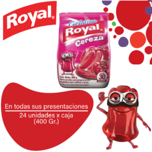 Royal Gelatina en Polvo Cereza Caja 24x400g