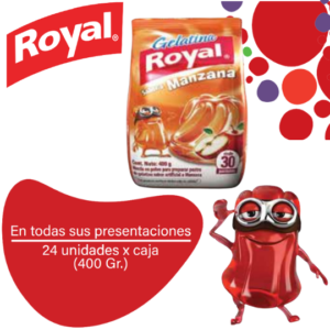 Royal Gelatina en Polvo Manzana Caja 24x400g