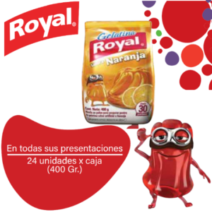 Royal Gelatina en Polvo Naranja Caja 24x400g