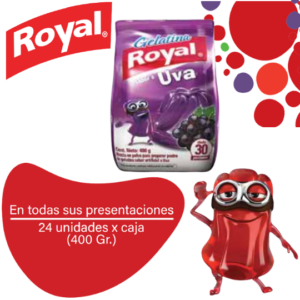 Royal Gelatina en Polvo Uva Caja 24x400g